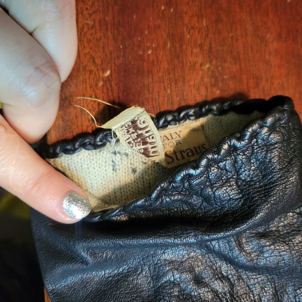 Vintage Black Leather Gloves